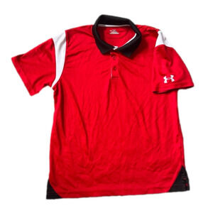 Under Armour Canada Day Red Black White Youth Large Boy’s Golf Shirt